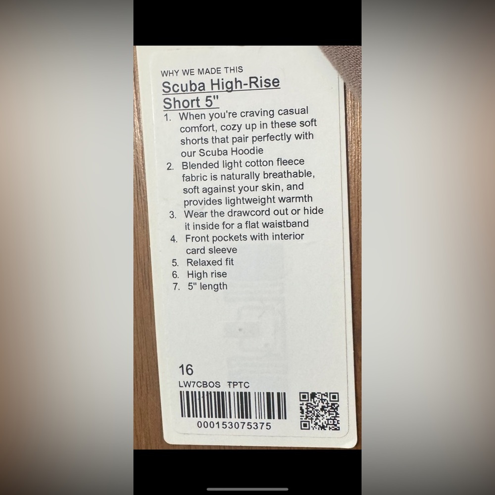 NWT Lululemon Scuba High-Rise Short 5" - Picture 4 of 4